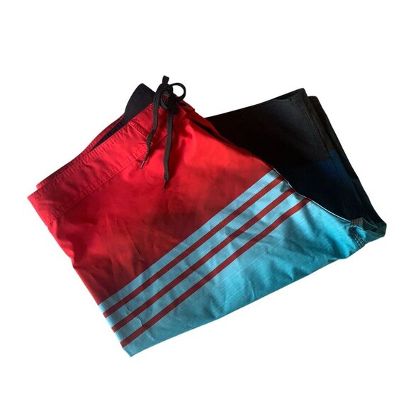 Bundle of 2 Men's Board Swim Shorts Rip Curl & Burnside Red & Blue Sz 38 Classic - Picture 4 of 16